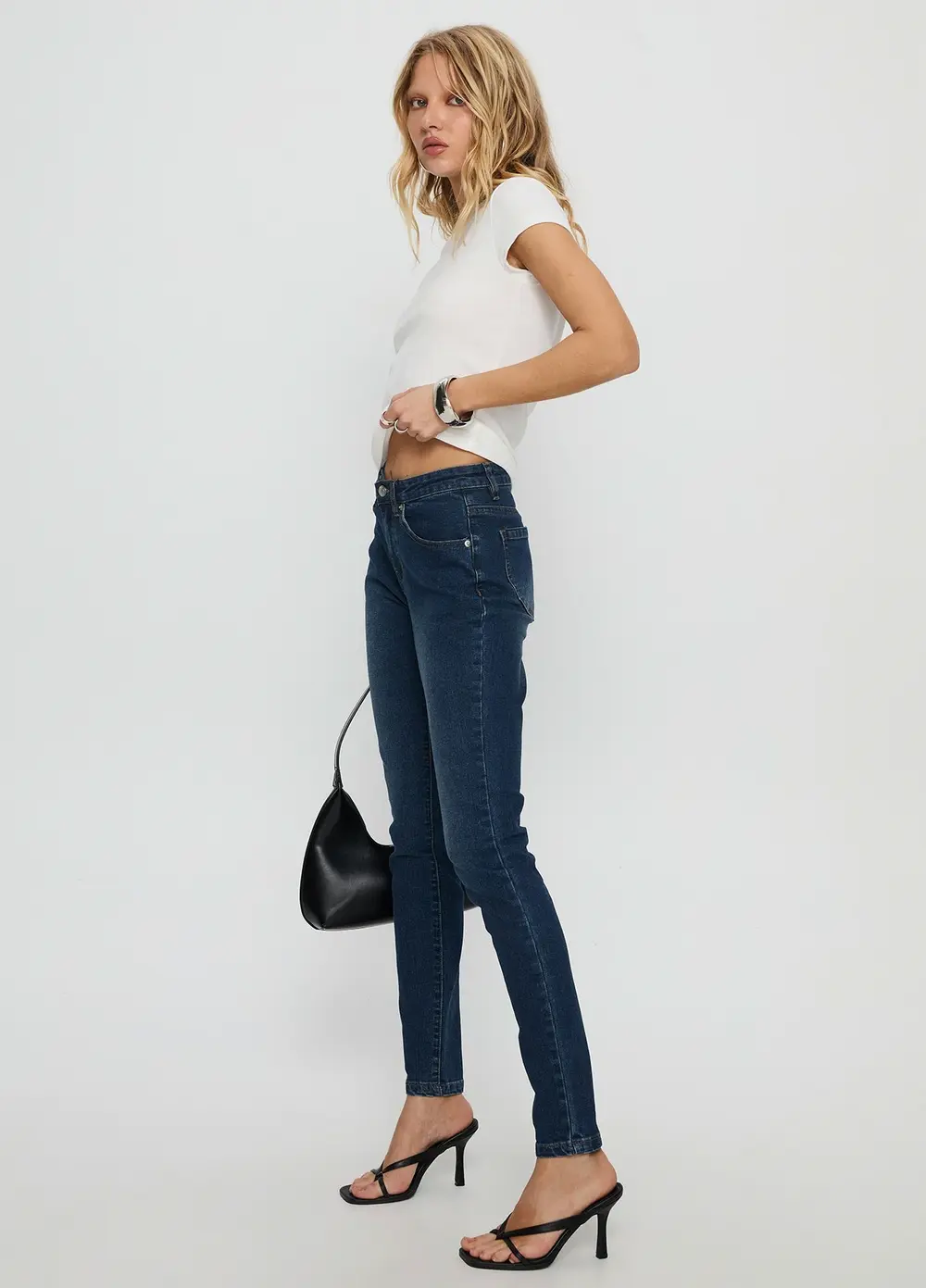 Illyssa Mid Rise Skinny Jeans Mid Blue Wash