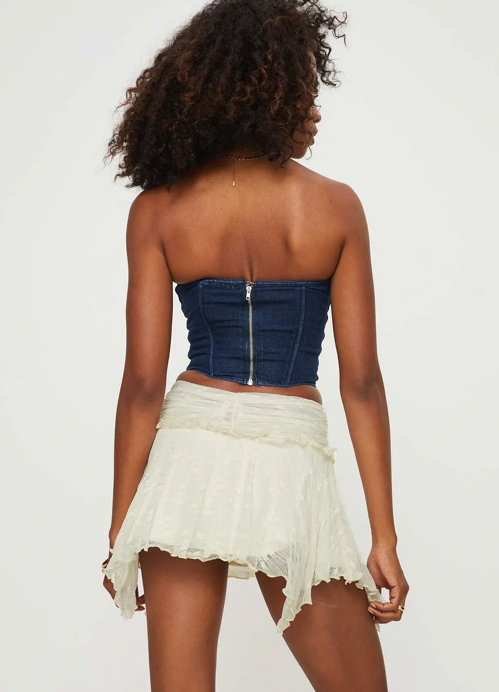 Ayra Lace Mini Skirt Cream