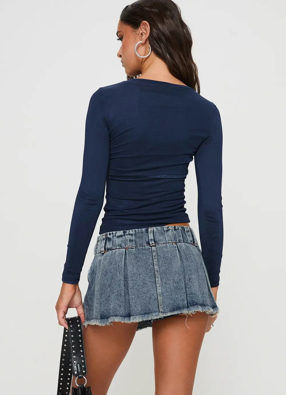 Allure 90's Mini Skort Faded Denim