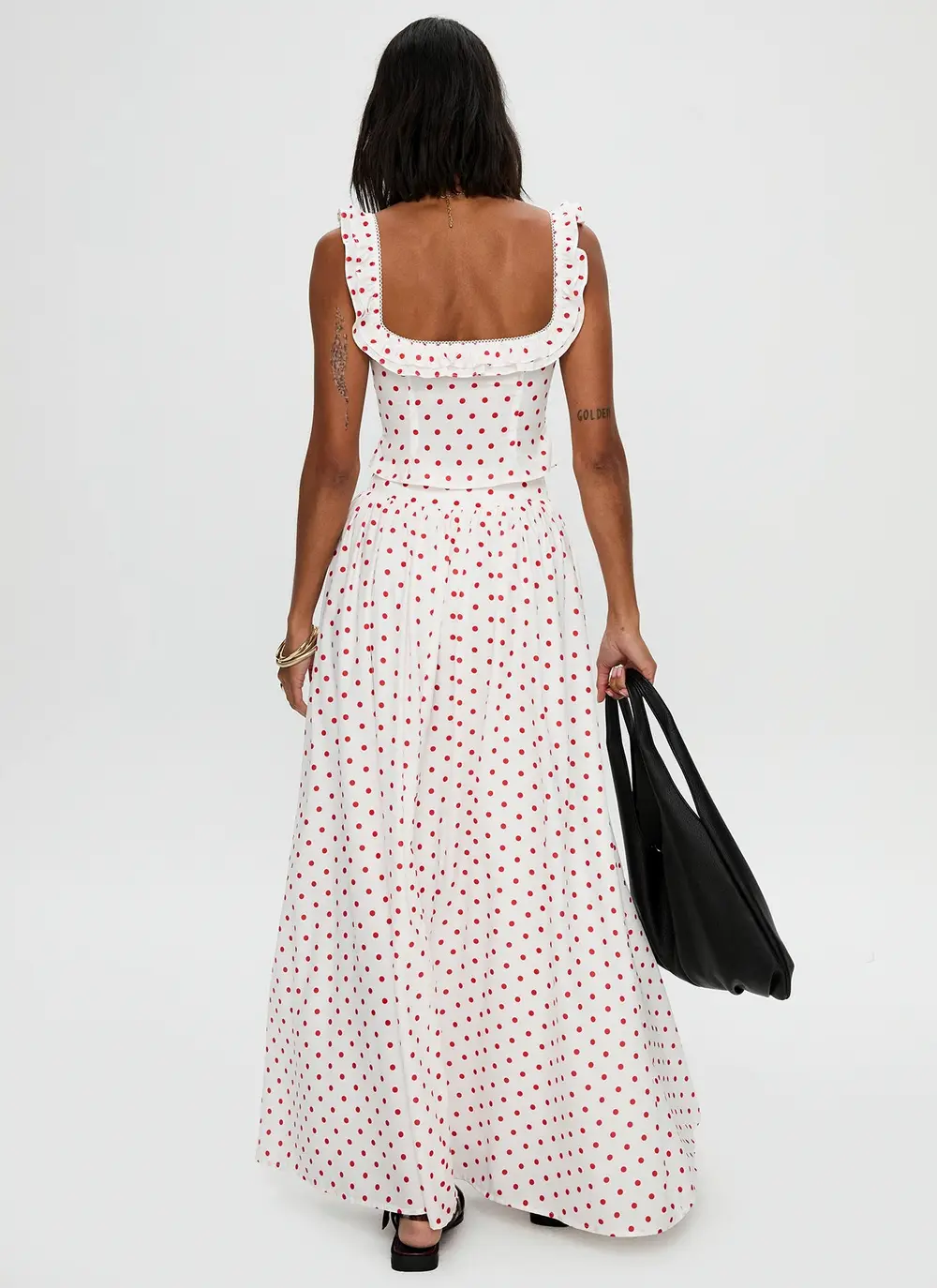 Valerio Maxi Skirt White / Red