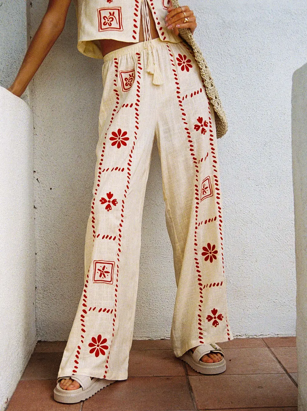 Grazia Pants Cream / Red