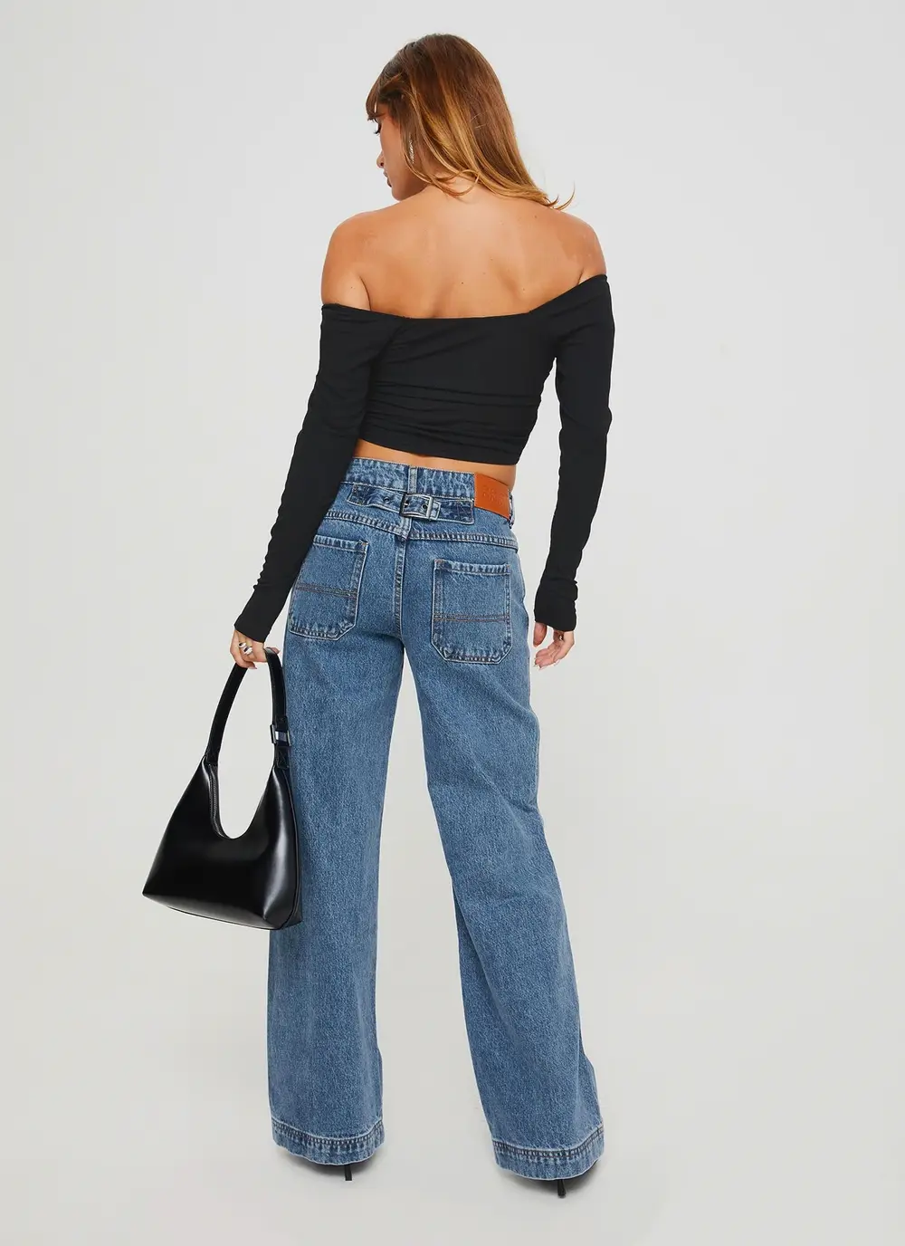 Jankins Low Rise Straight Leg Jeans Mid Wash