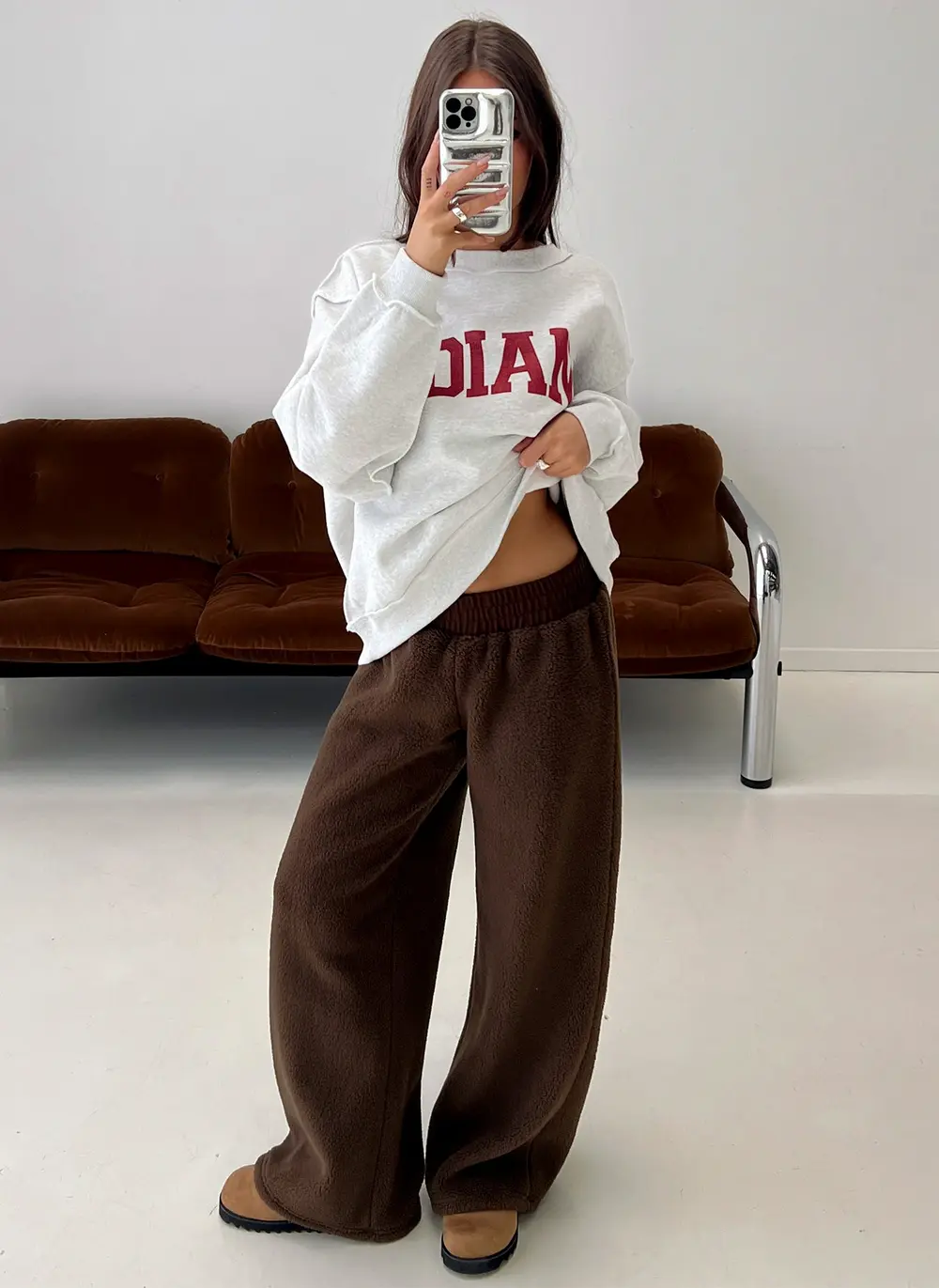 Siberia Fleece Track Pant Chocolate Brown