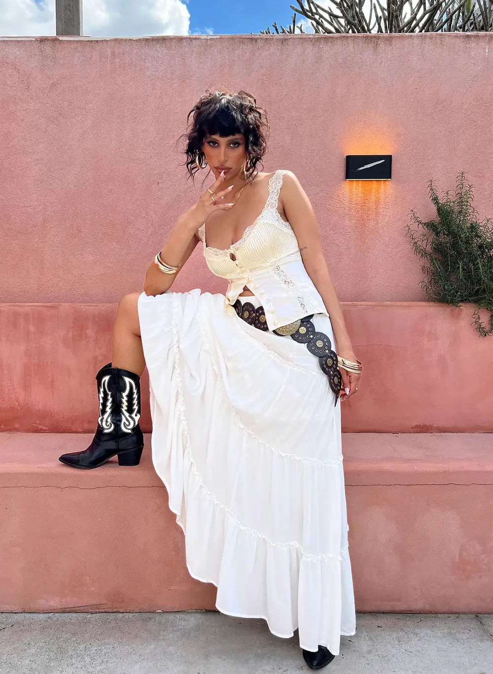 Miriah Maxi Skirt White Low Impact