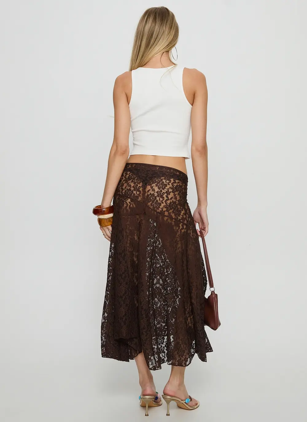 Tidal Midi Skirt Chocolate
