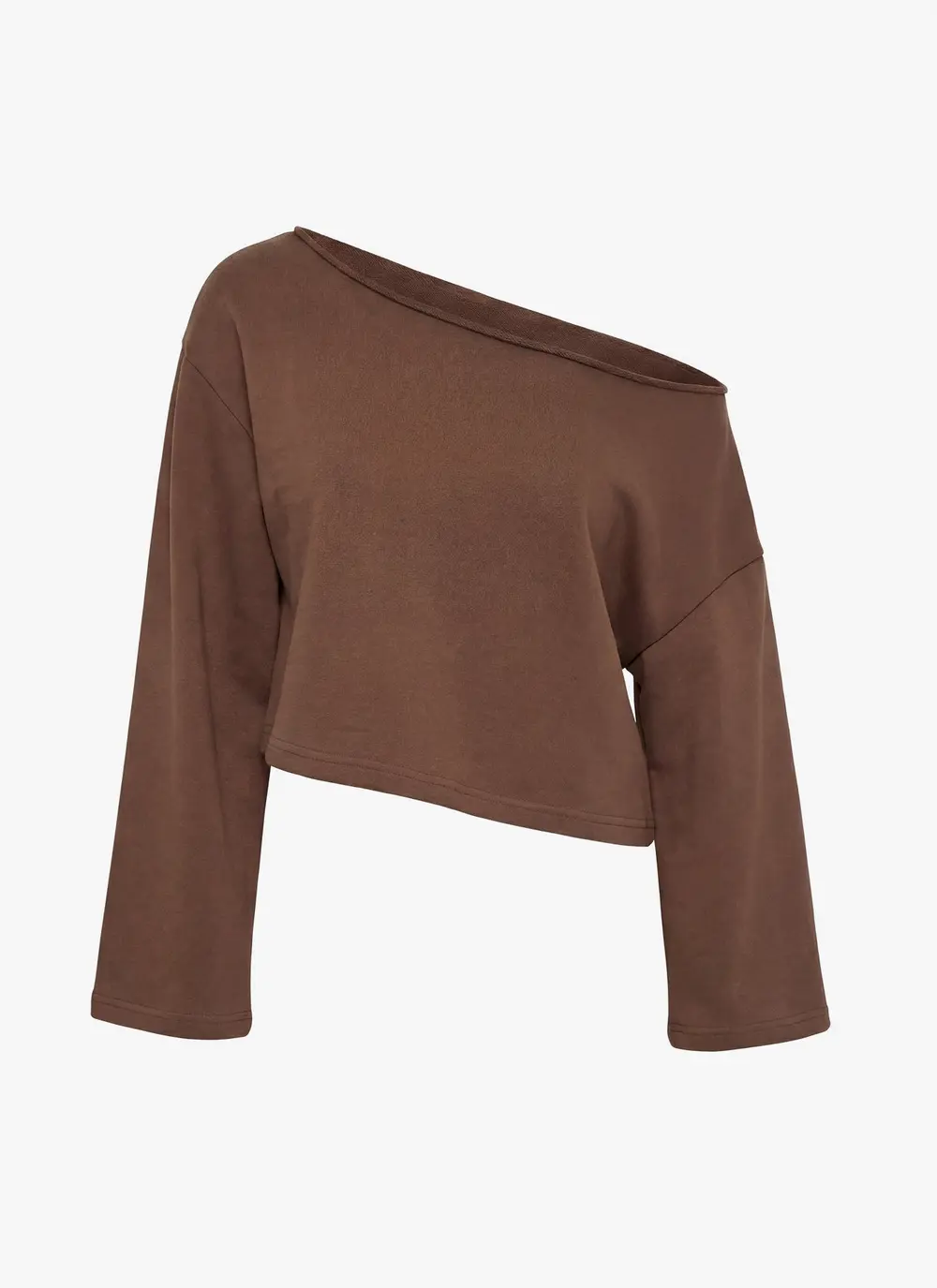 Retreat Raw Edge Off Shoulder Jumper Cocoa