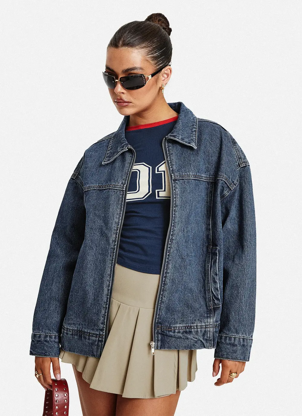 Goldsmith Denim Bomber Jacket Mid Wash