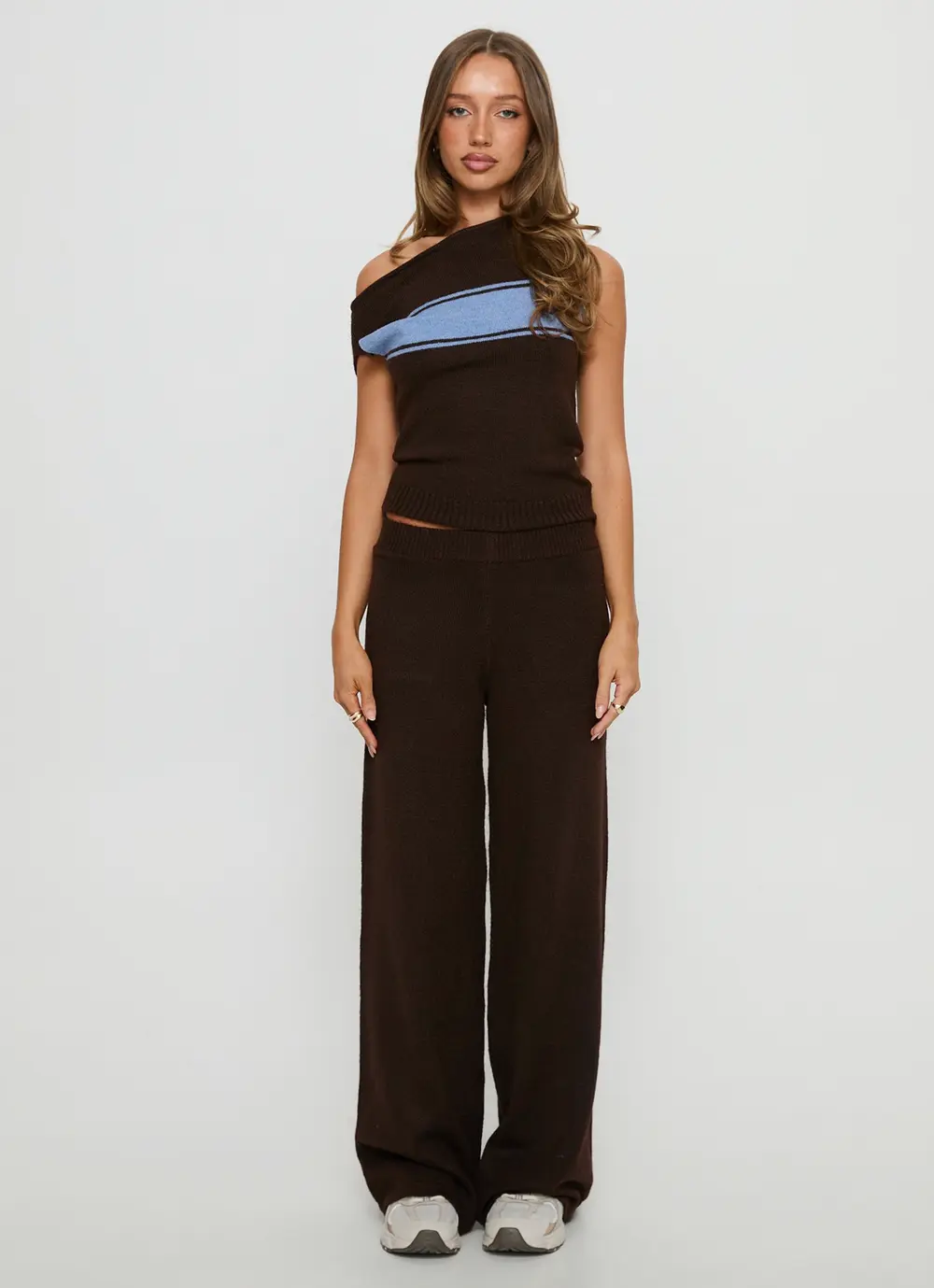 Bekki Wide Leg Knit Pant Brown
