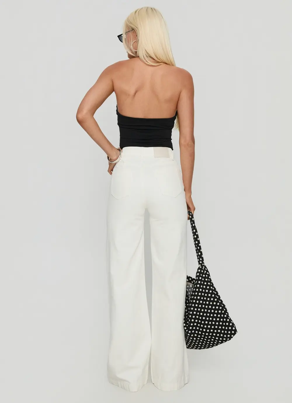 Goldie High Rise Wide Leg Jeans White