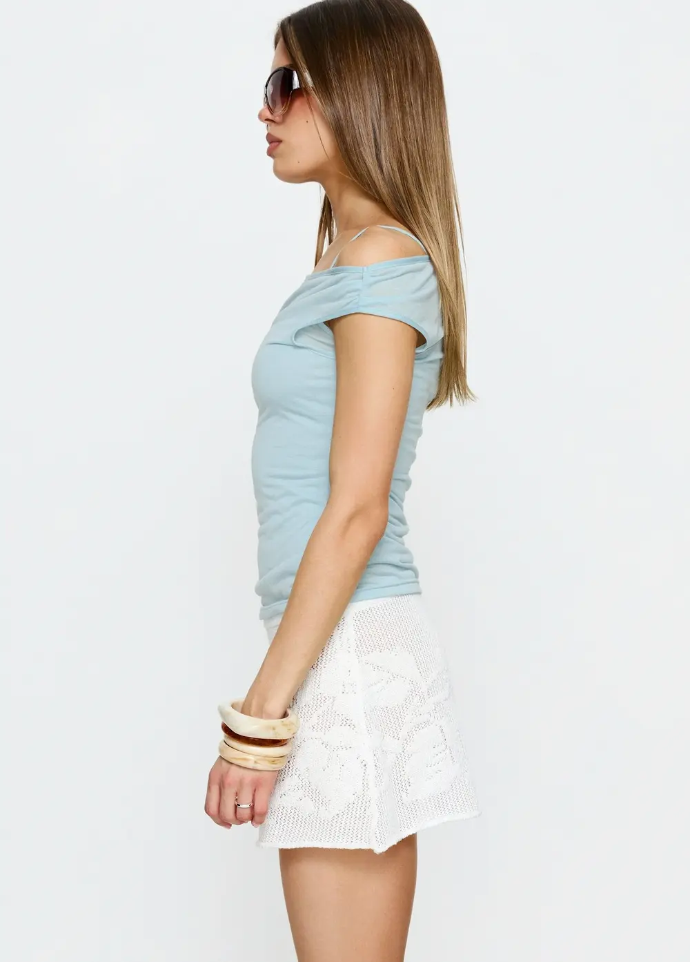 Roziana Crochet Mini Skirt White