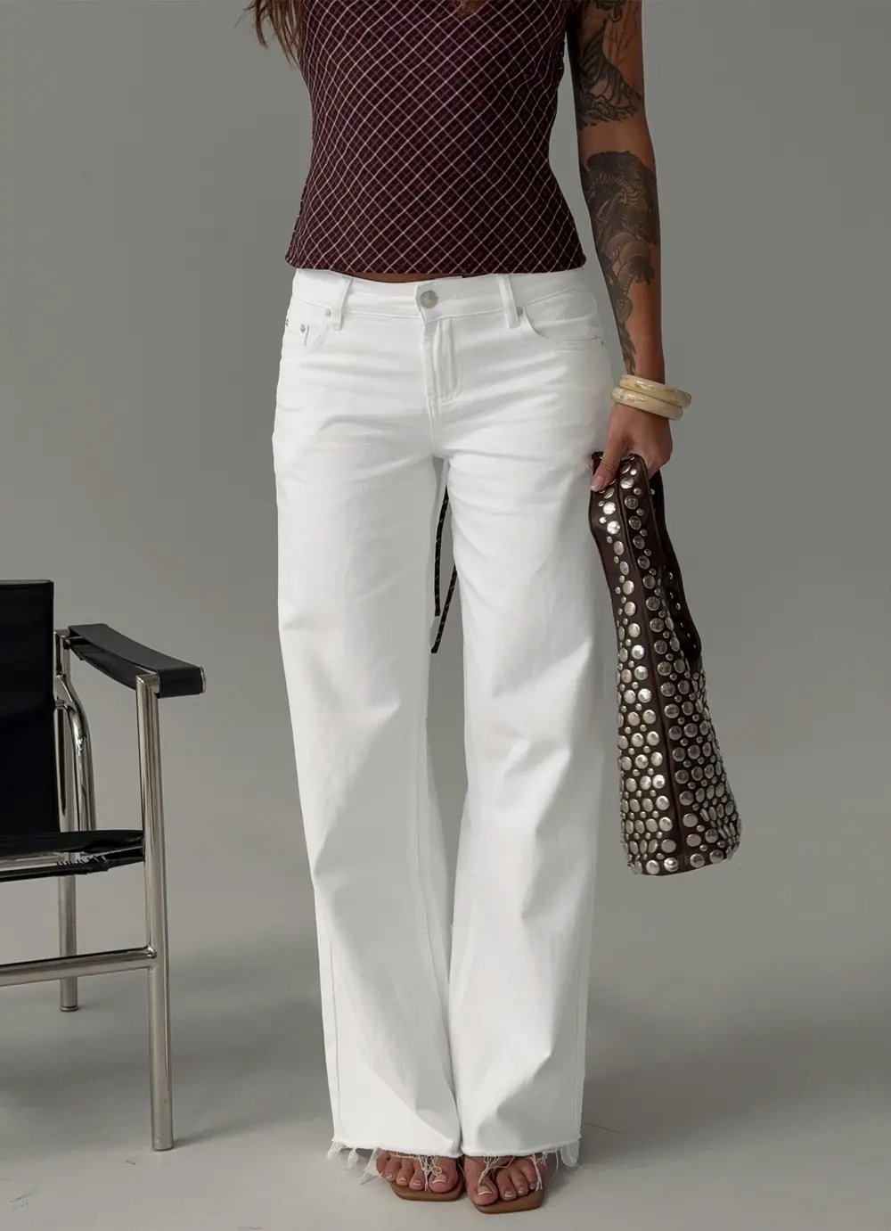 Sabryna Low Rise Straight Leg Jeans White