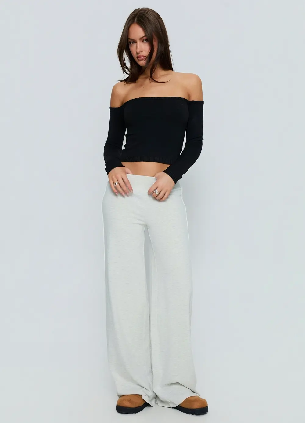 Ascenda Straight Leg Track Pant Grey Marle