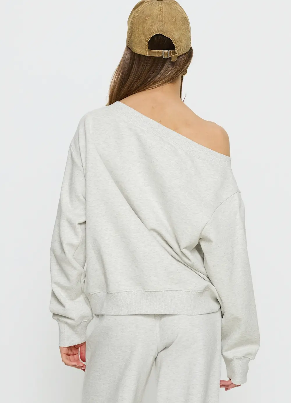Wellness Off the Shoulder Jumper Grey Marle