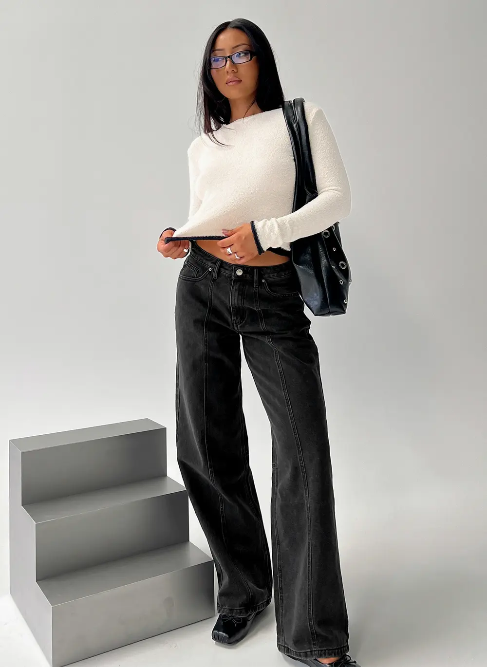 Lando Low Rise Straight Leg Jeans Washed Black