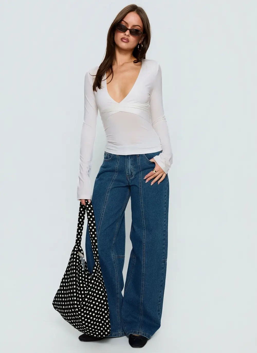 Lando Low Rise Straight Leg Jeans Mid Blue Wash