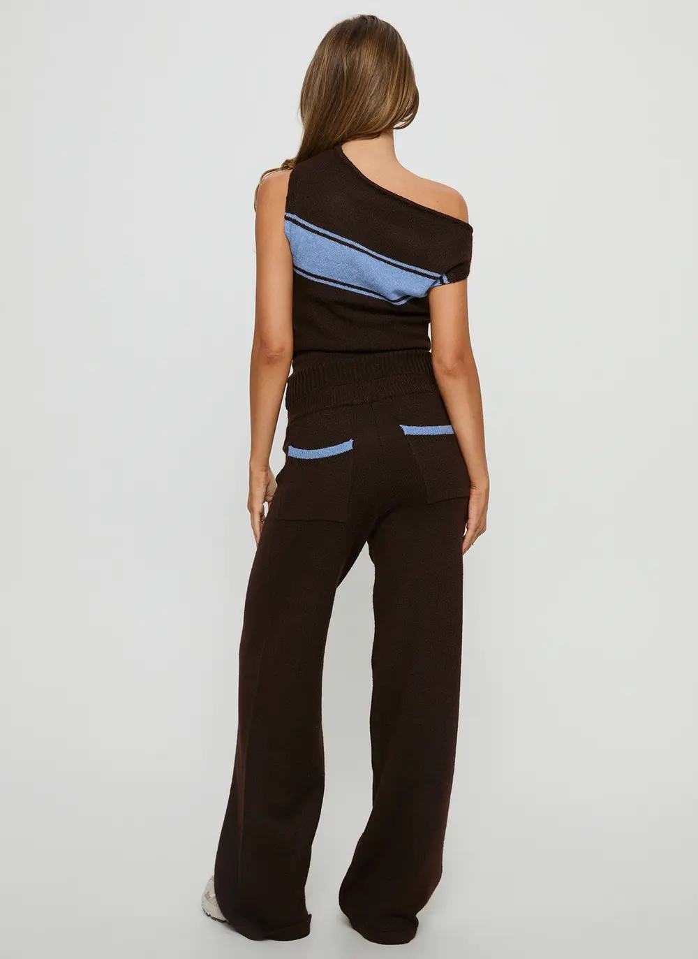 Bekki Wide Leg Knit Pant Brown