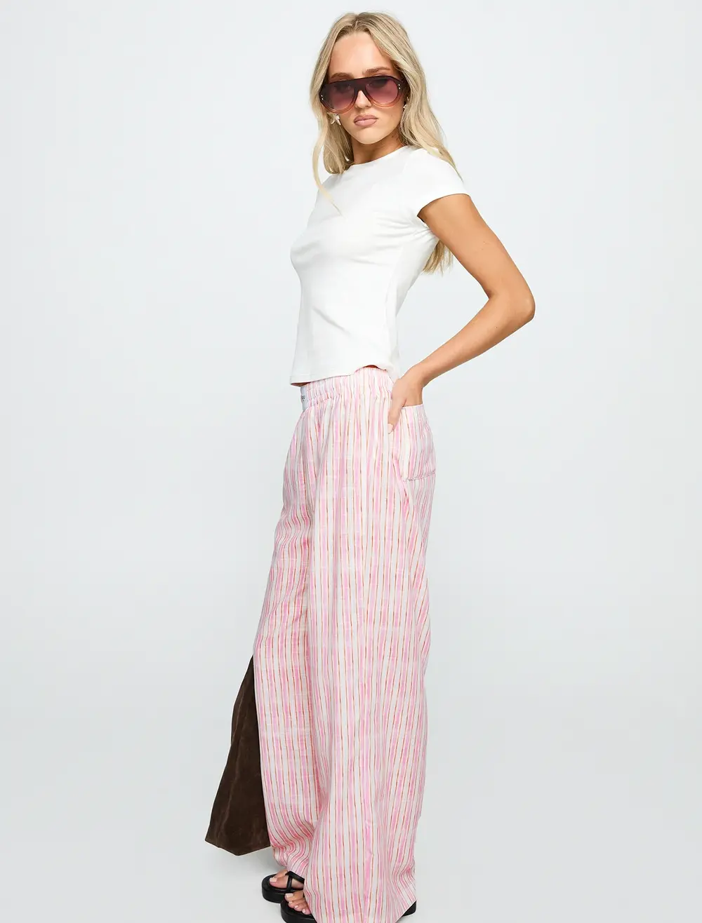 Beach House Pants Pink Stripe