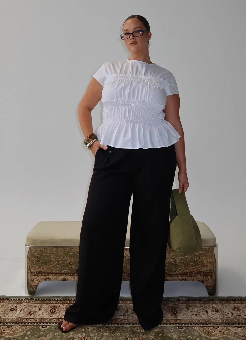 Pedra Wide Leg Pant Black Curve