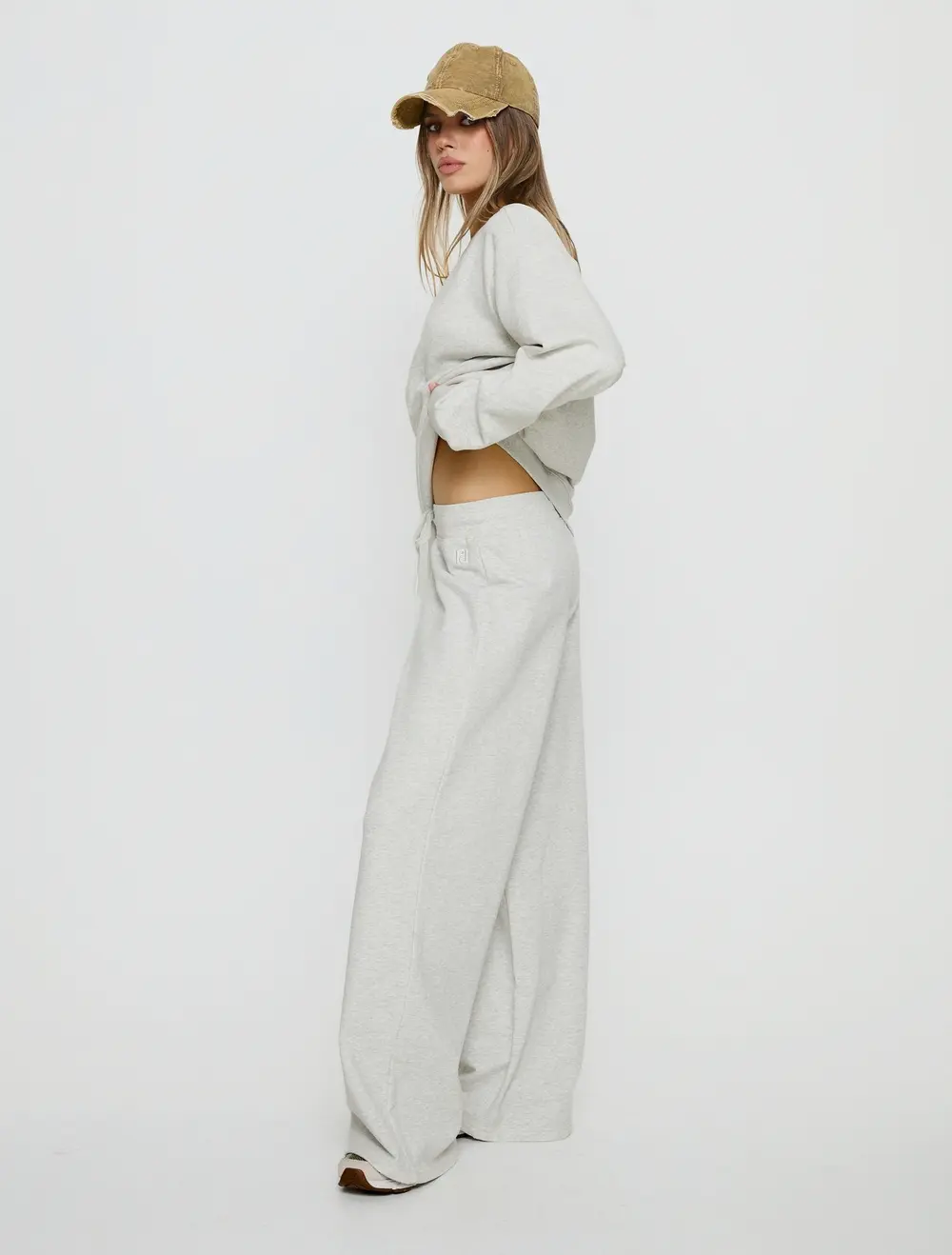 Dodie Wide Leg Pants Grey Marle