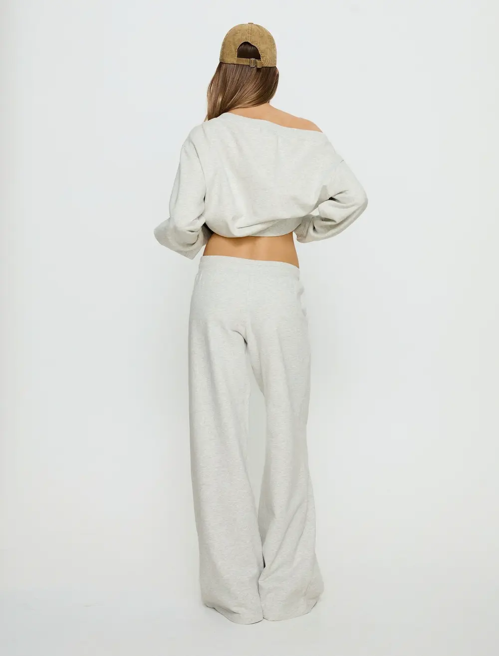 Dodie Wide Leg Pants Grey Marle