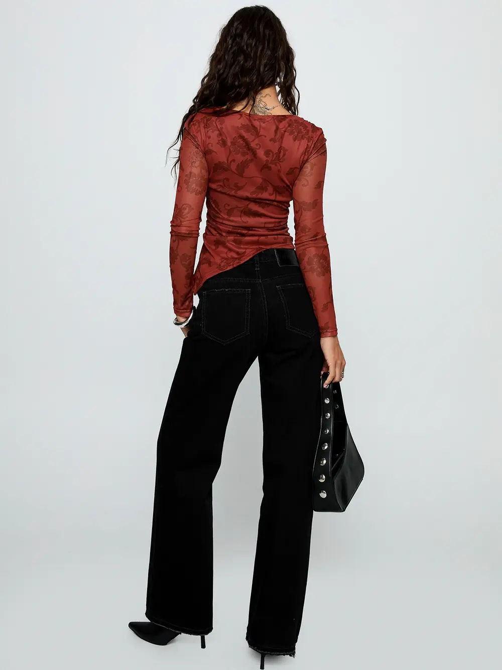 West End Girl Mid Rise Straight Leg Jeans Washed Black