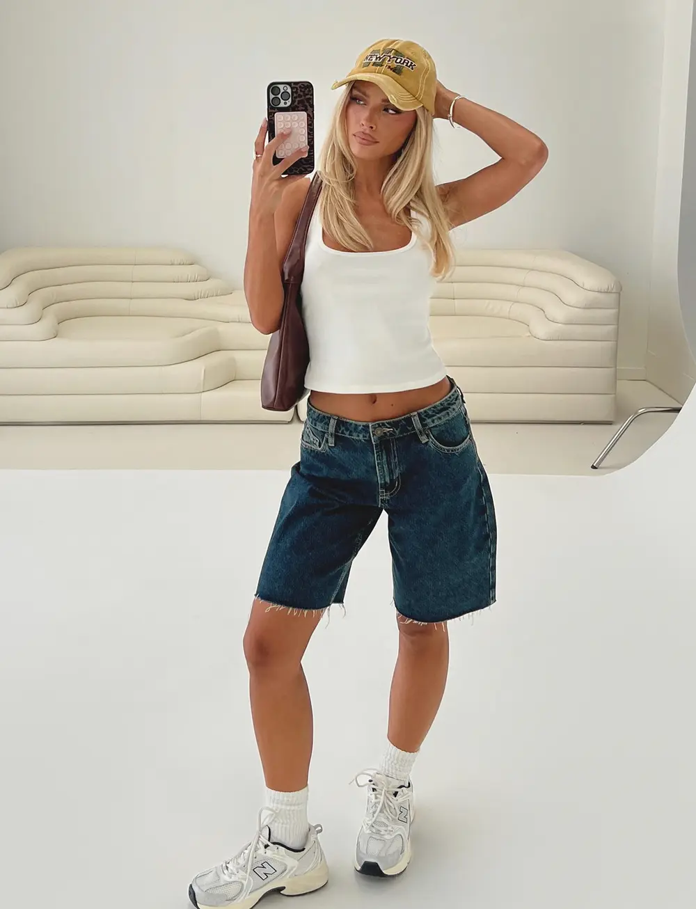 Cult Classic Longline Denim Shorts Vintage Wash