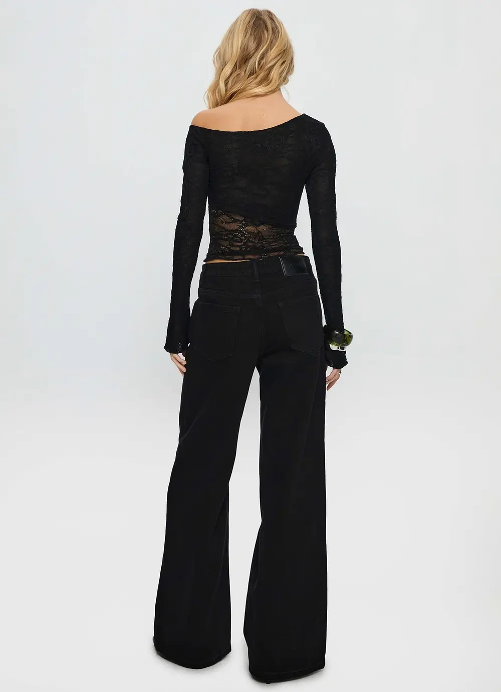 Mellowed Out Low Rise Straight Leg Jeans Washed Black