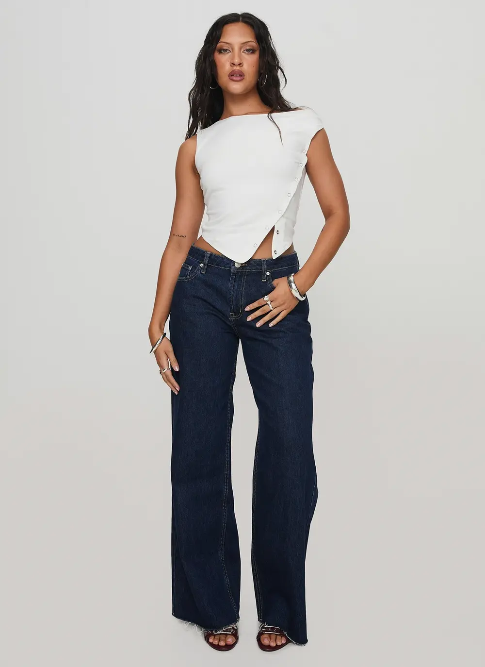 Darla Low Rise Straight Leg Jean Dark Blue Wash