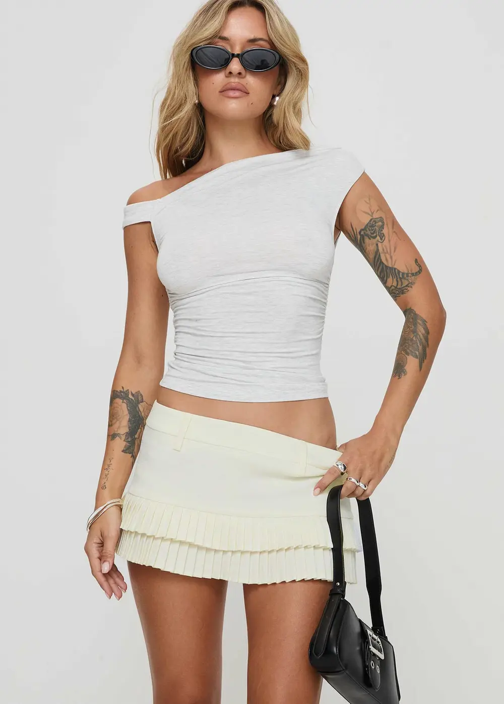 Deei Double Ruffle Mini Skort Soft Lemon
