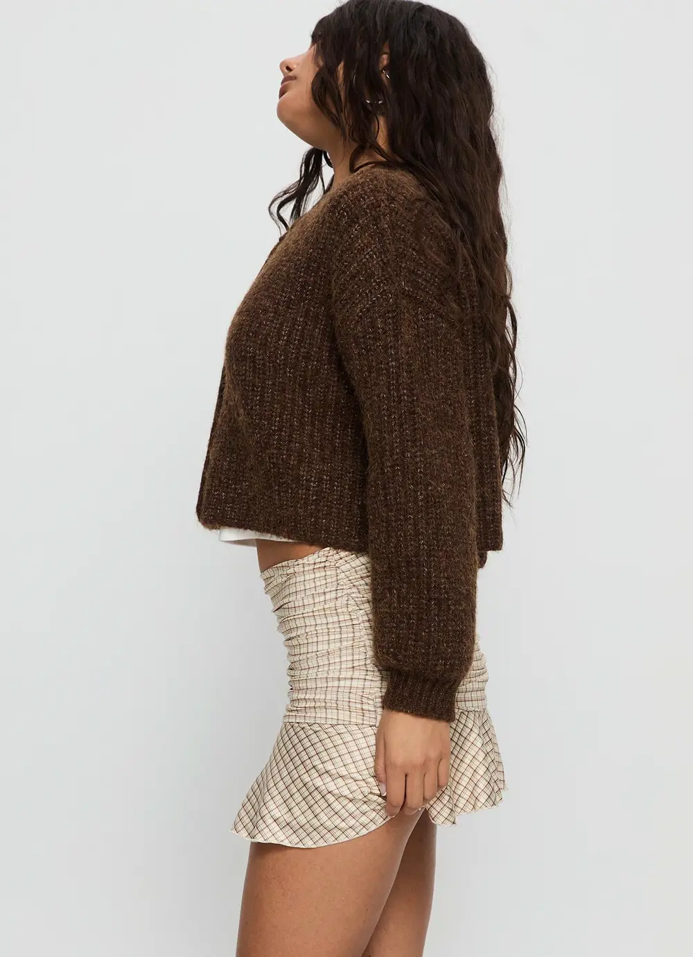 Celebrations Mini Skirt Beige Check