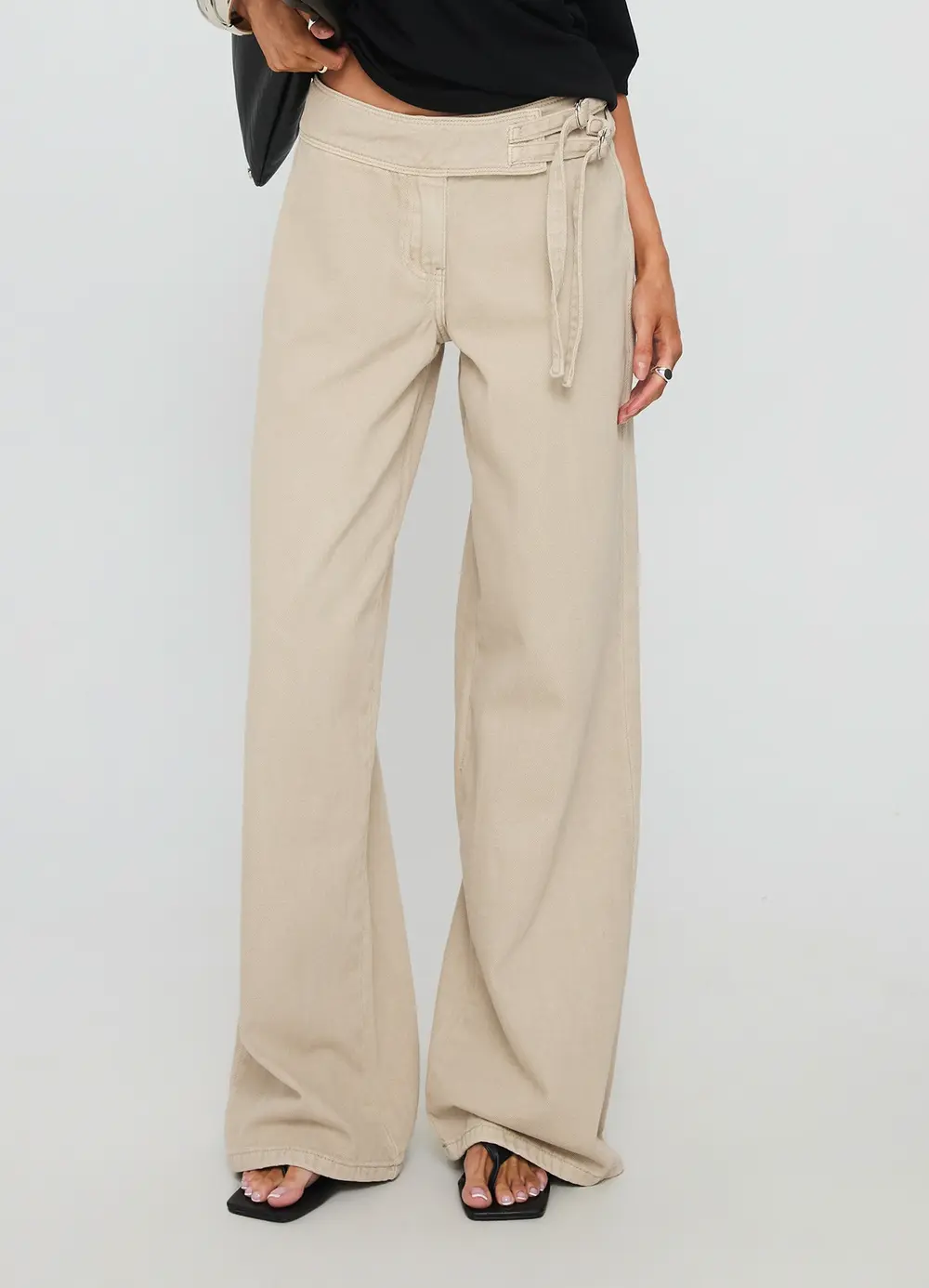 Boxie Mid Rise Wide Leg Jeans Washed Green