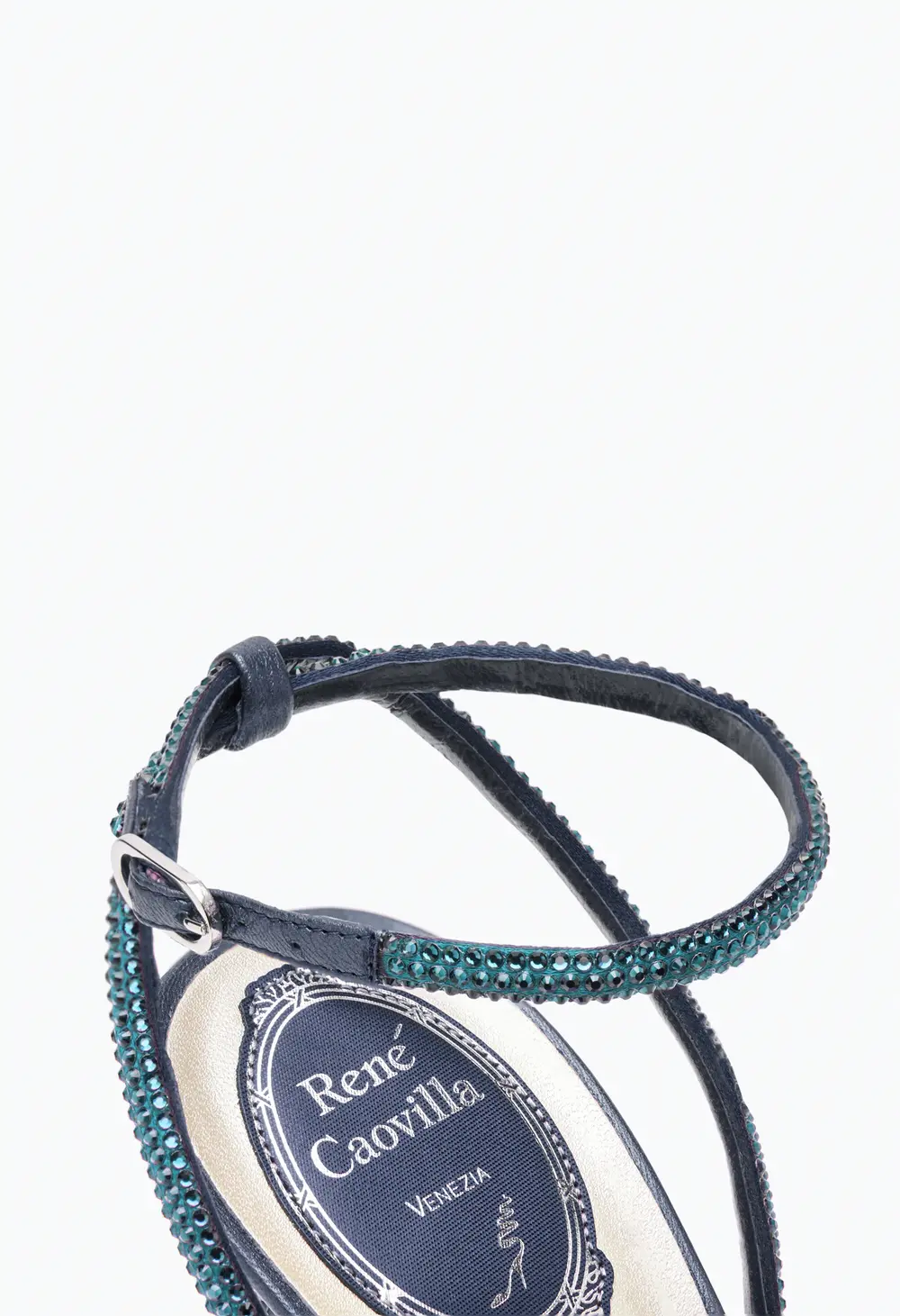 Rene Caovilla Ellabrita Crystal Blue Sandal 105
