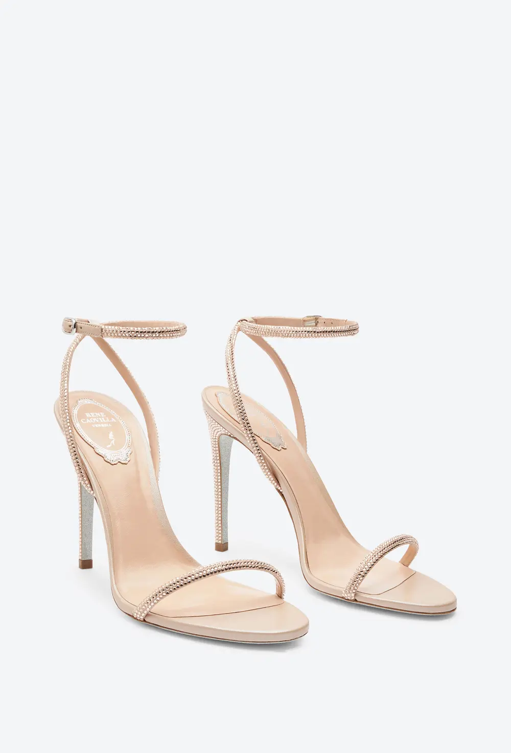 Rene Caovilla Ellabrita Crystal Blush Sandal 105