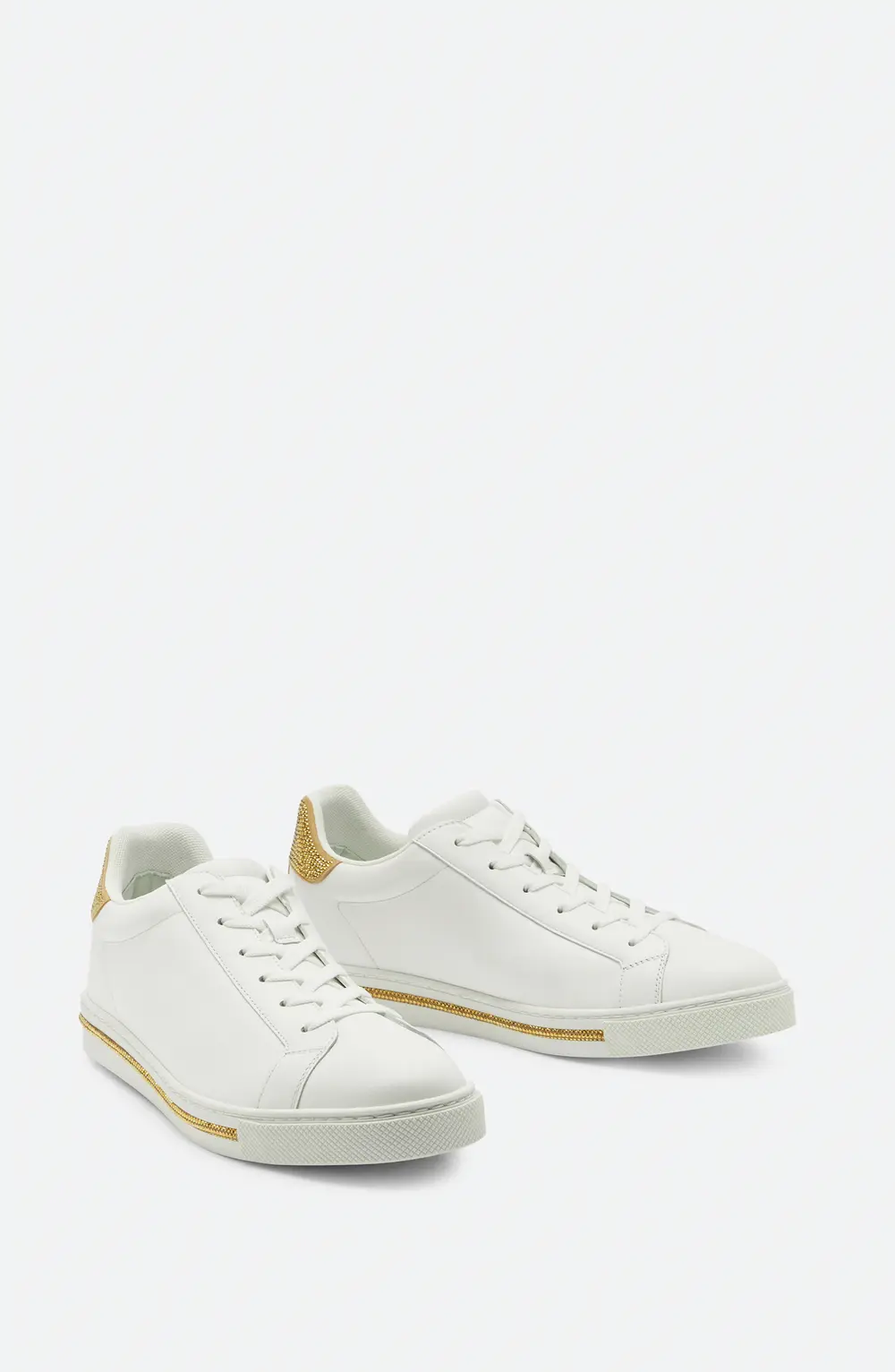 Rene Caovilla Xtra Crystal White-Gold Sneaker 15