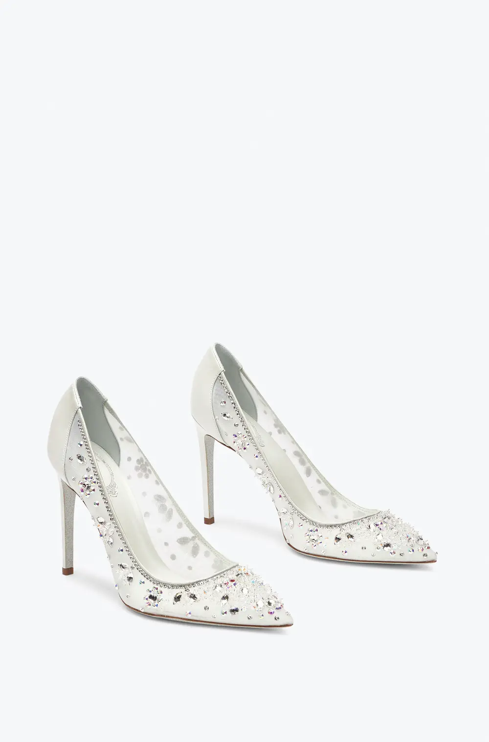 Rene Caovilla Cinderella White Pump 105