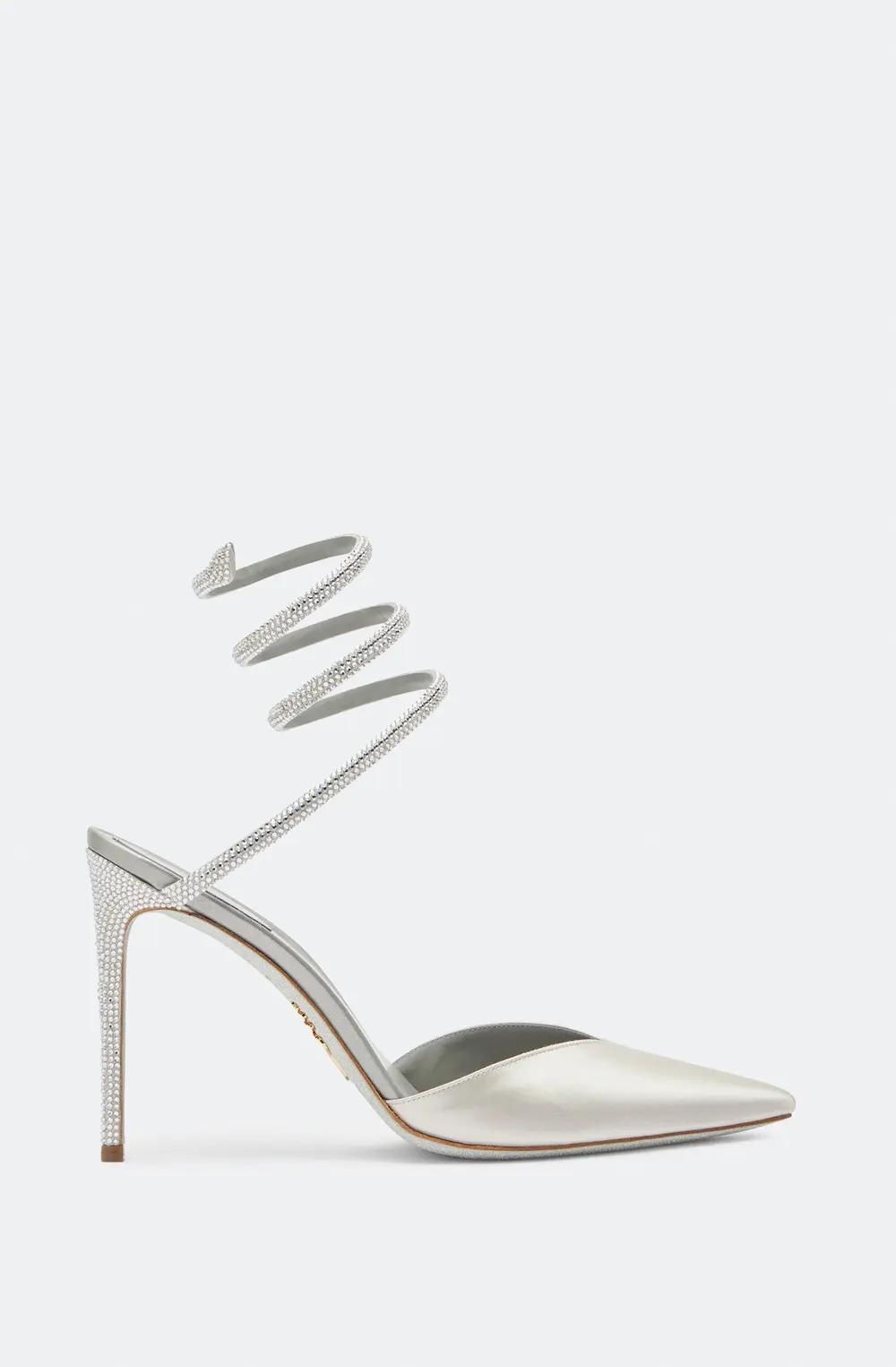 Rene Caovilla Cleo Crystal Gray Open-Back Pump 105