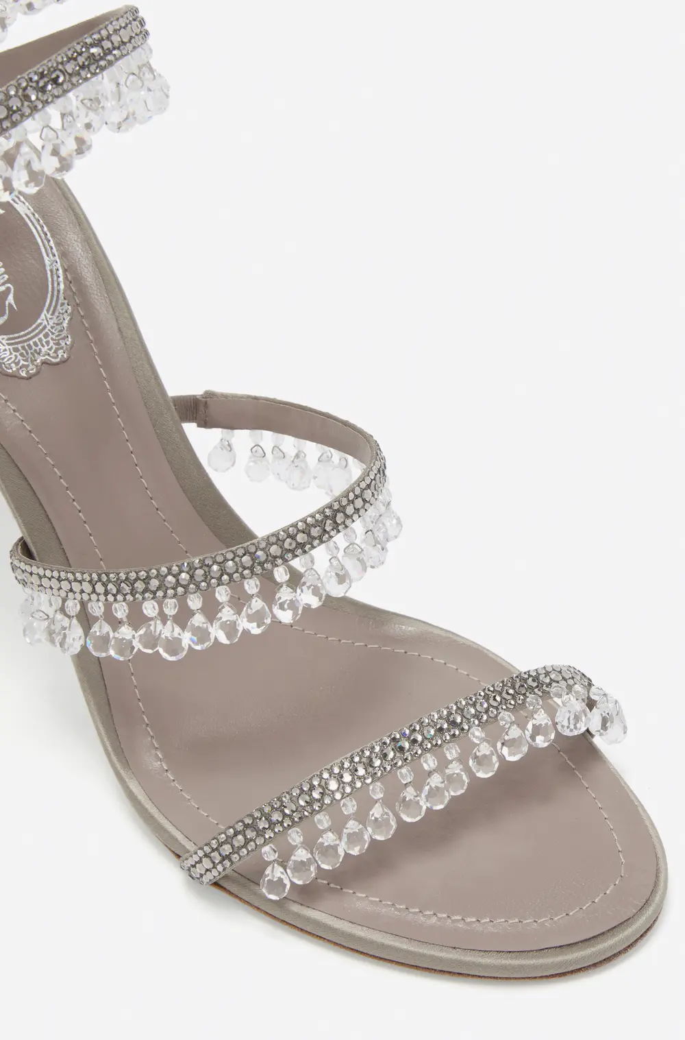 Rene Caovilla CHANDELIER DOVE GREY SANDAL 80