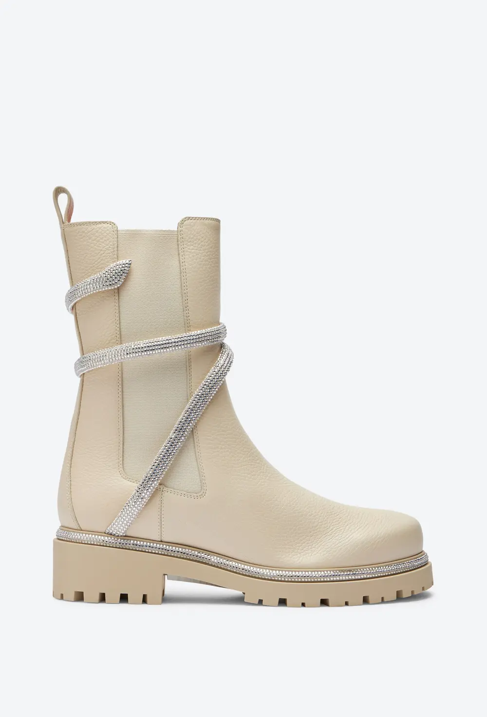 Rene Caovilla Cleo White Leather Bootie 25