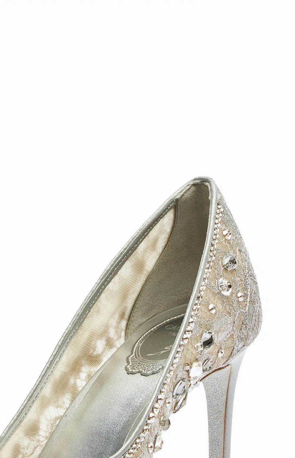 Rene Caovilla Cinderella Silver Pump 80