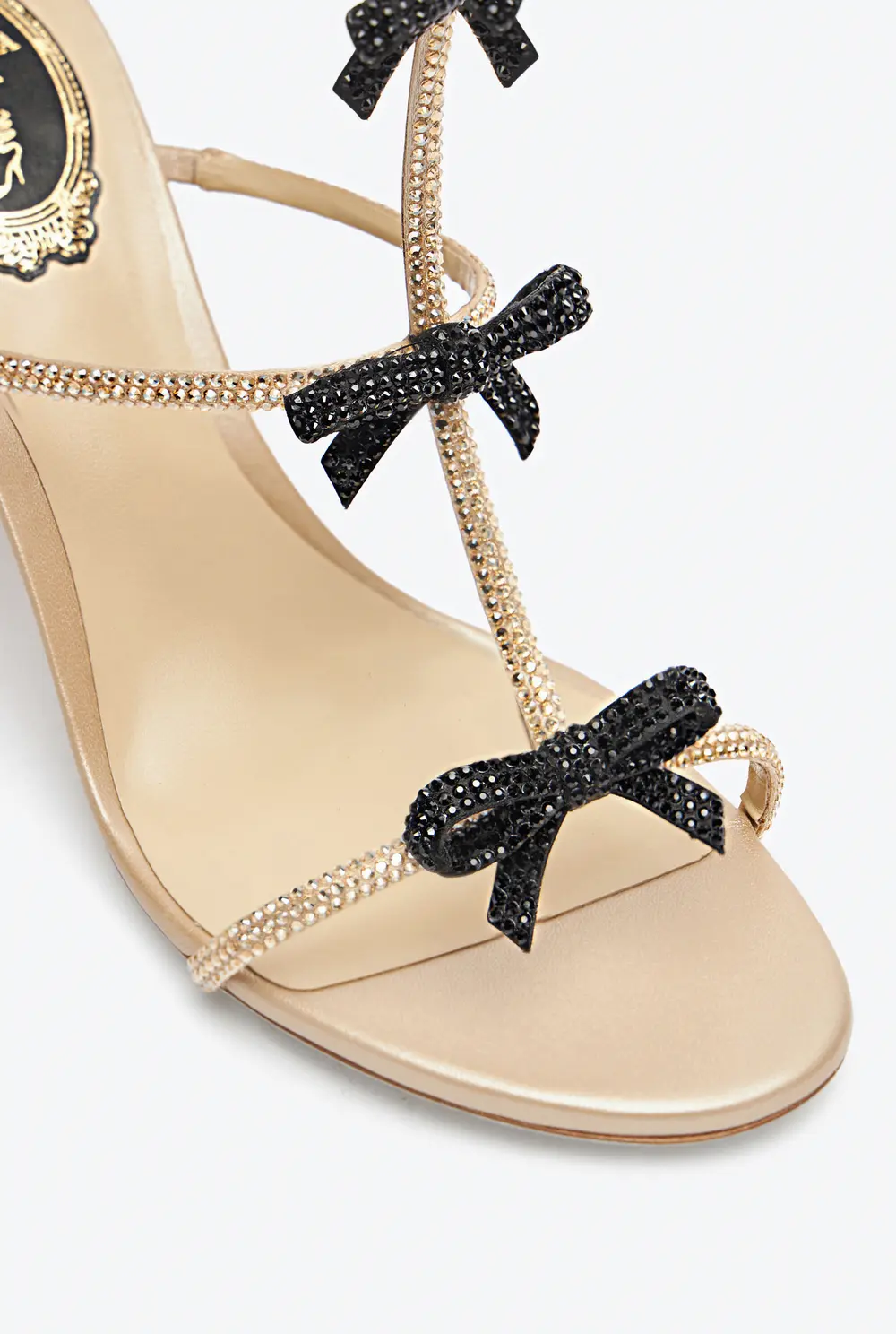Rene Caovilla Caterina Honey And Black Sandal 80