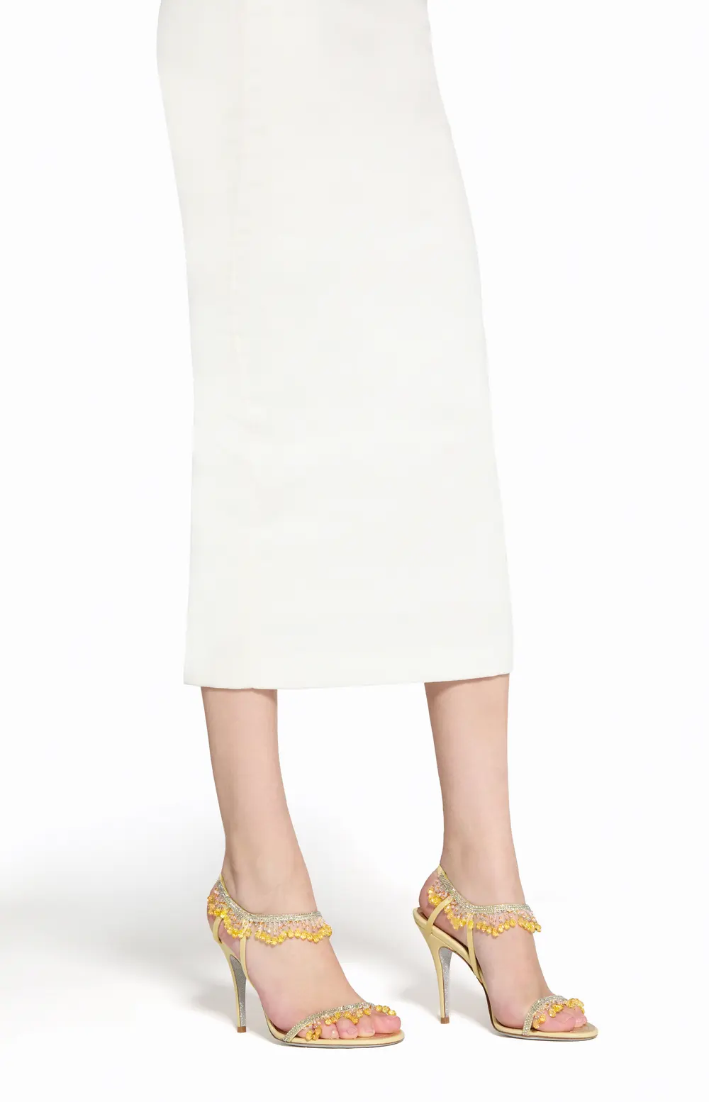 Rene Caovilla JAHANARA BUTTER YELLOW SANDAL 100