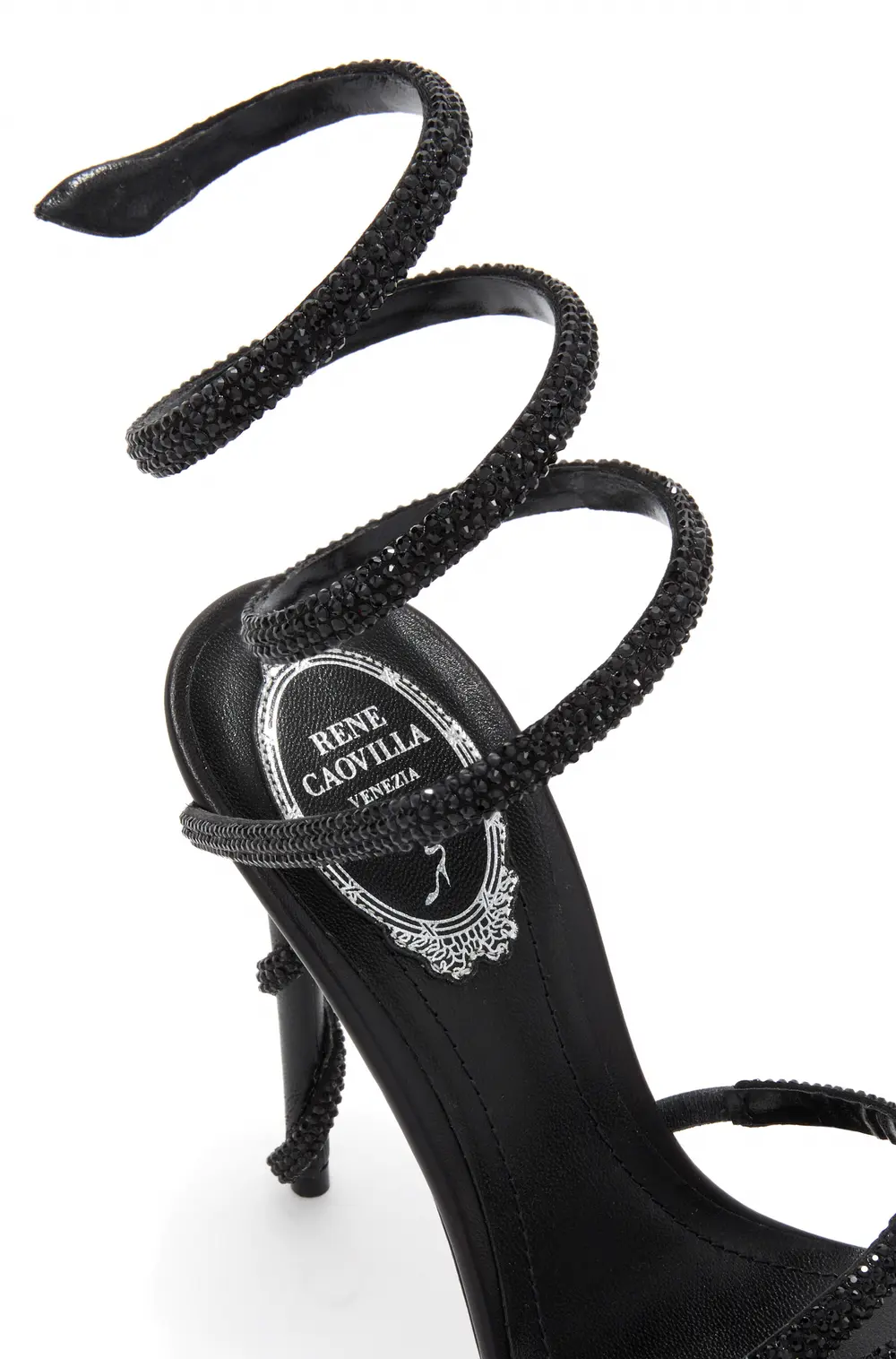 Rene Caovilla MARGOT BLACK PLATFORM SANDAL 120