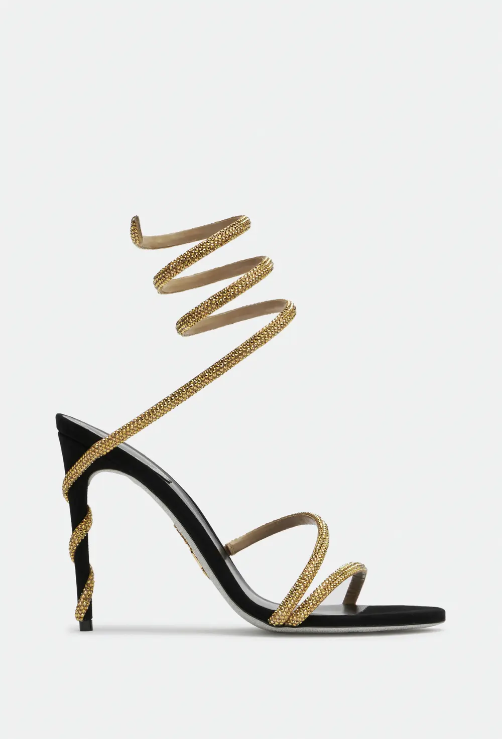 Rene Caovilla MARGOT BLACK JEWEL SANDALS SNAKE