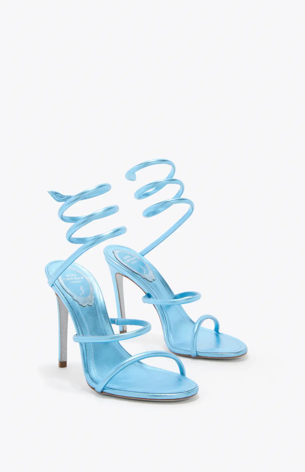 Rene Caovilla CLEO METALLIC LIGHT BLUE SANDAL 105