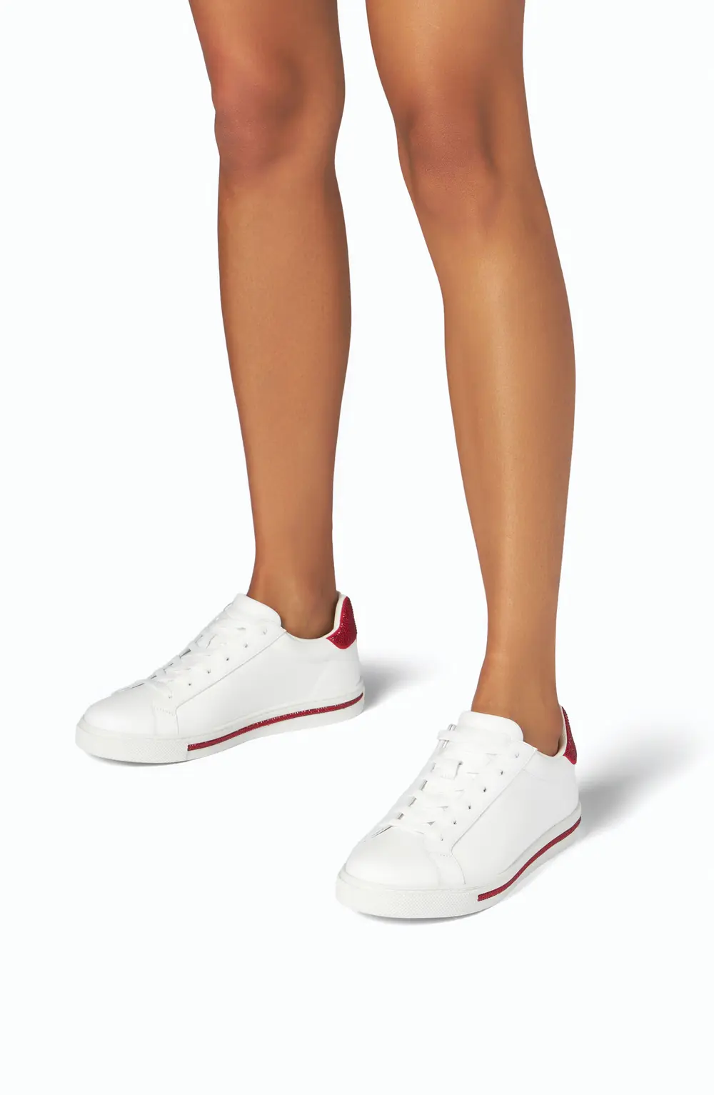 Rene Caovilla Xtra Crystal White-Red Sneaker 15
