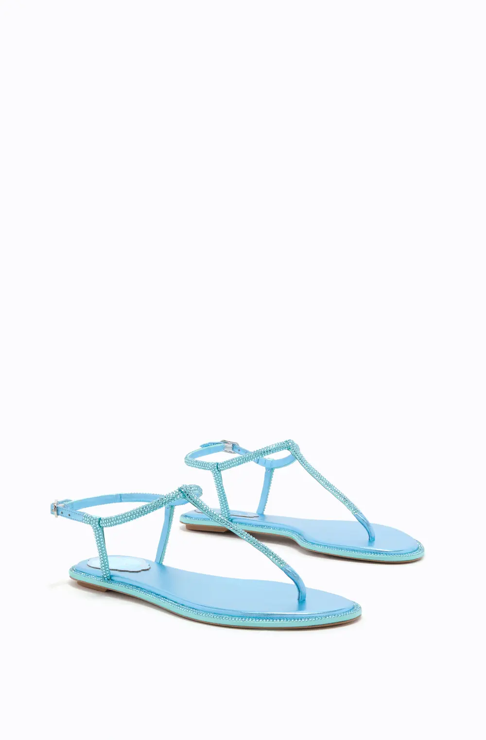 Rene Caovilla DIANA SKY BLUE SANDAL WITH CRYSTALS 10