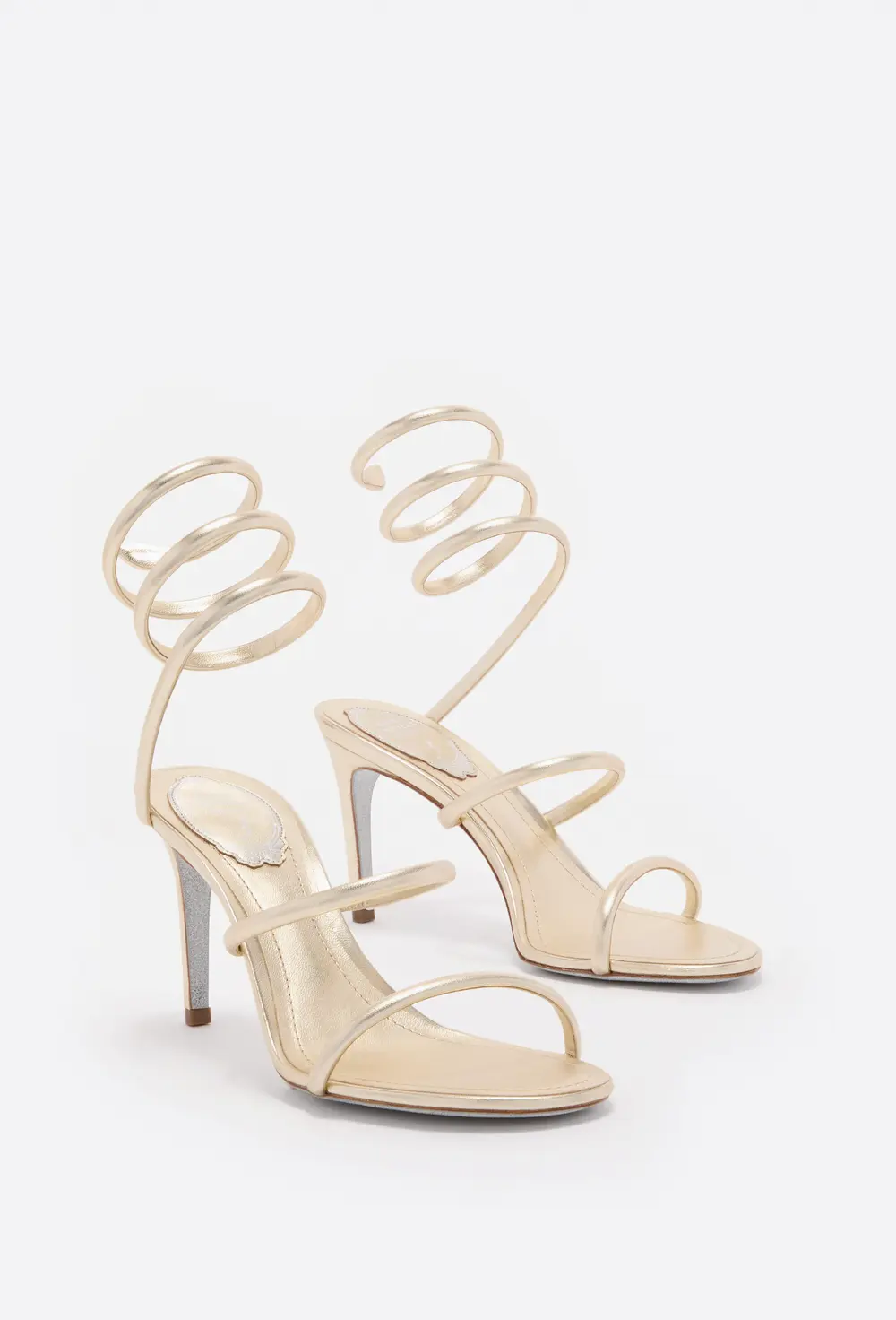 Rene Caovilla CLEO METALLIC BUTTER YELLOW SANDAL 80