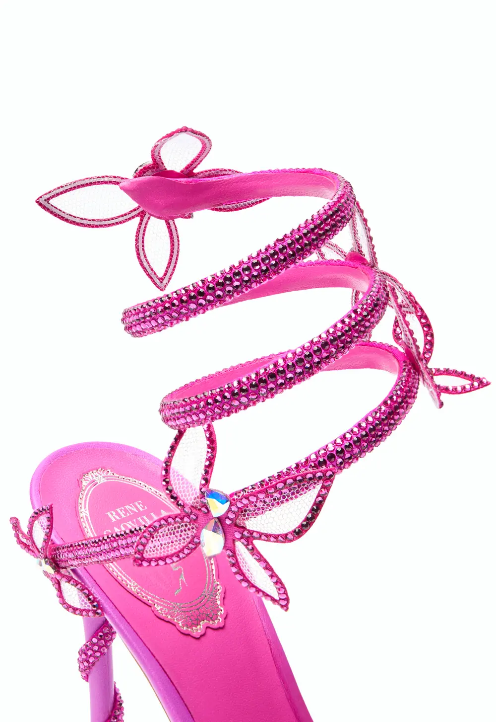 Rene Caovilla Margot Shocking Pink Butterfly Sandal 105