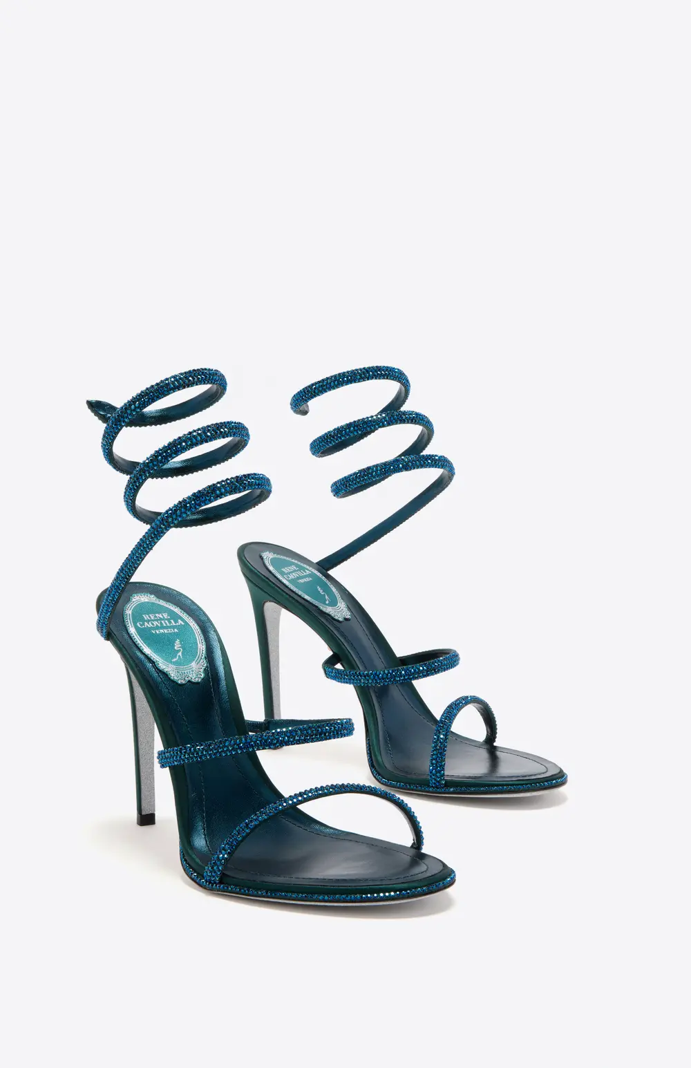 Rene Caovilla CLEO TEAL SANDAL 105