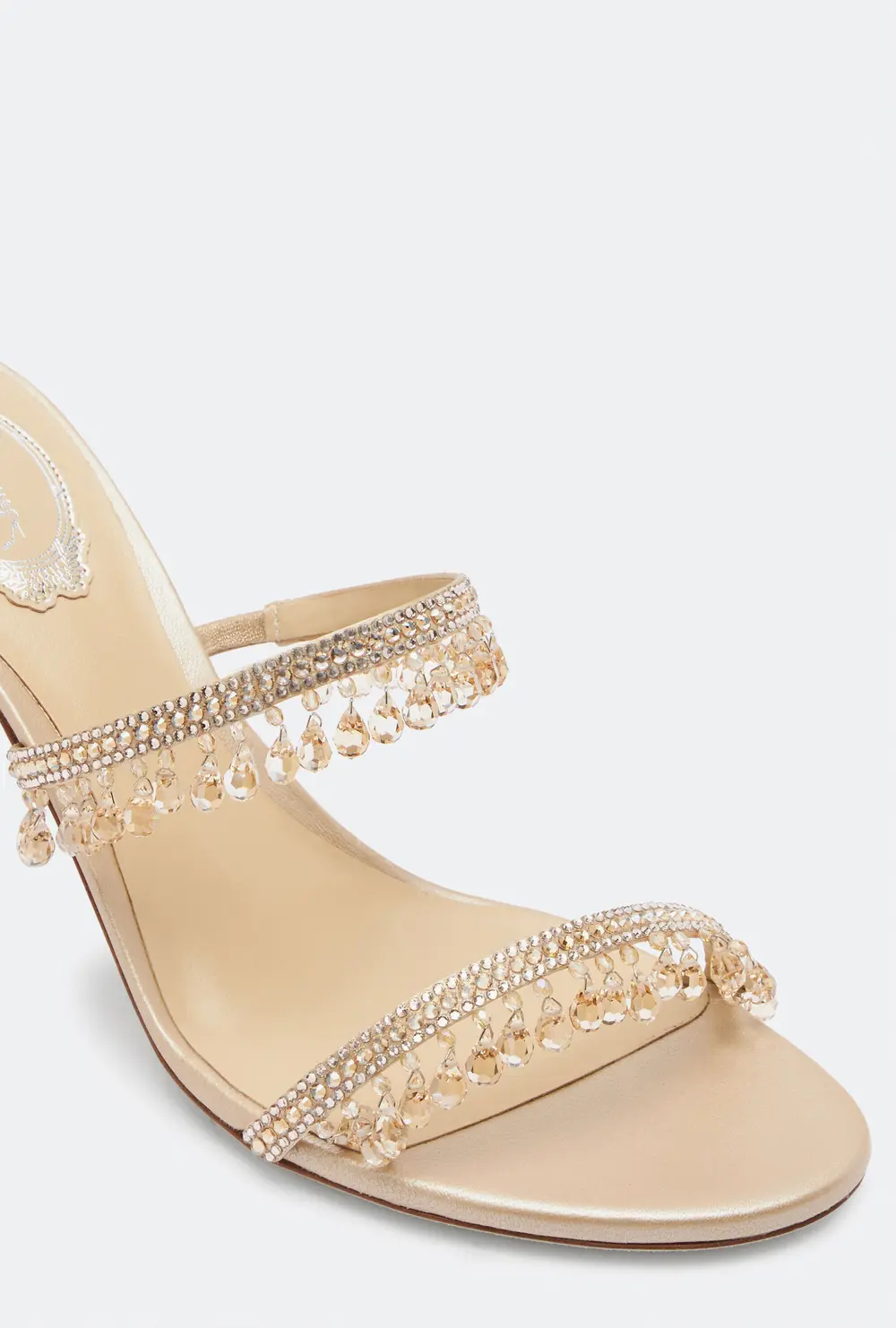 Rene Caovilla Chandelier Gold Mule 80